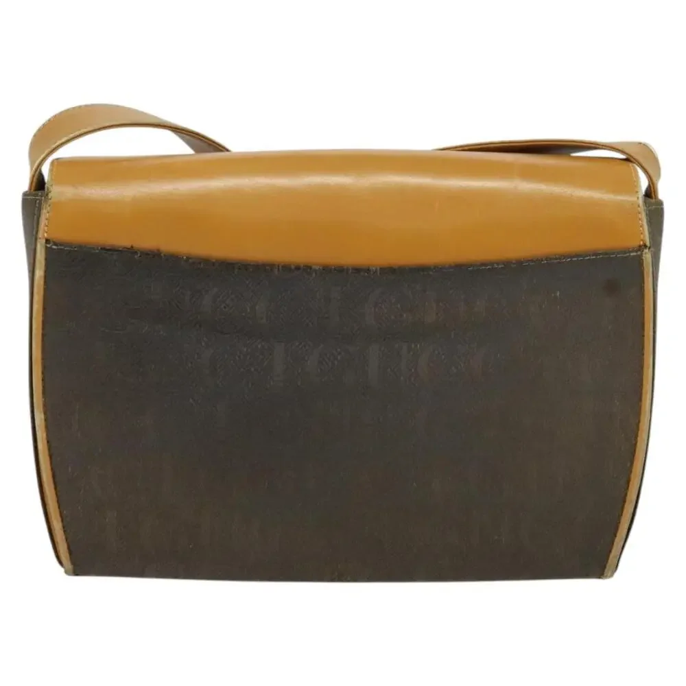 GUCCI Shoulder Bag Canvas Leather Brown Gold - Picture 3 of 13